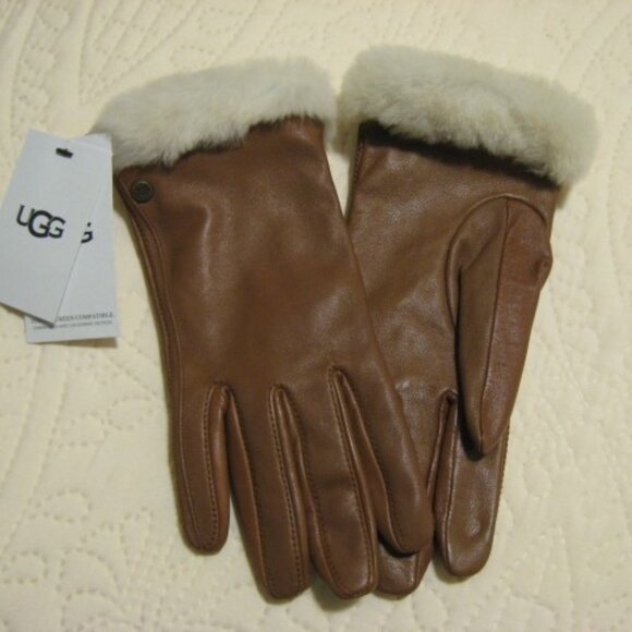 UGG Classic Leather Shorty Tech Gloves - Picture 3 of 4